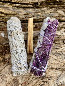California White Sage & White Sage/Lavender bundles 5" w/ Palo Santo stick