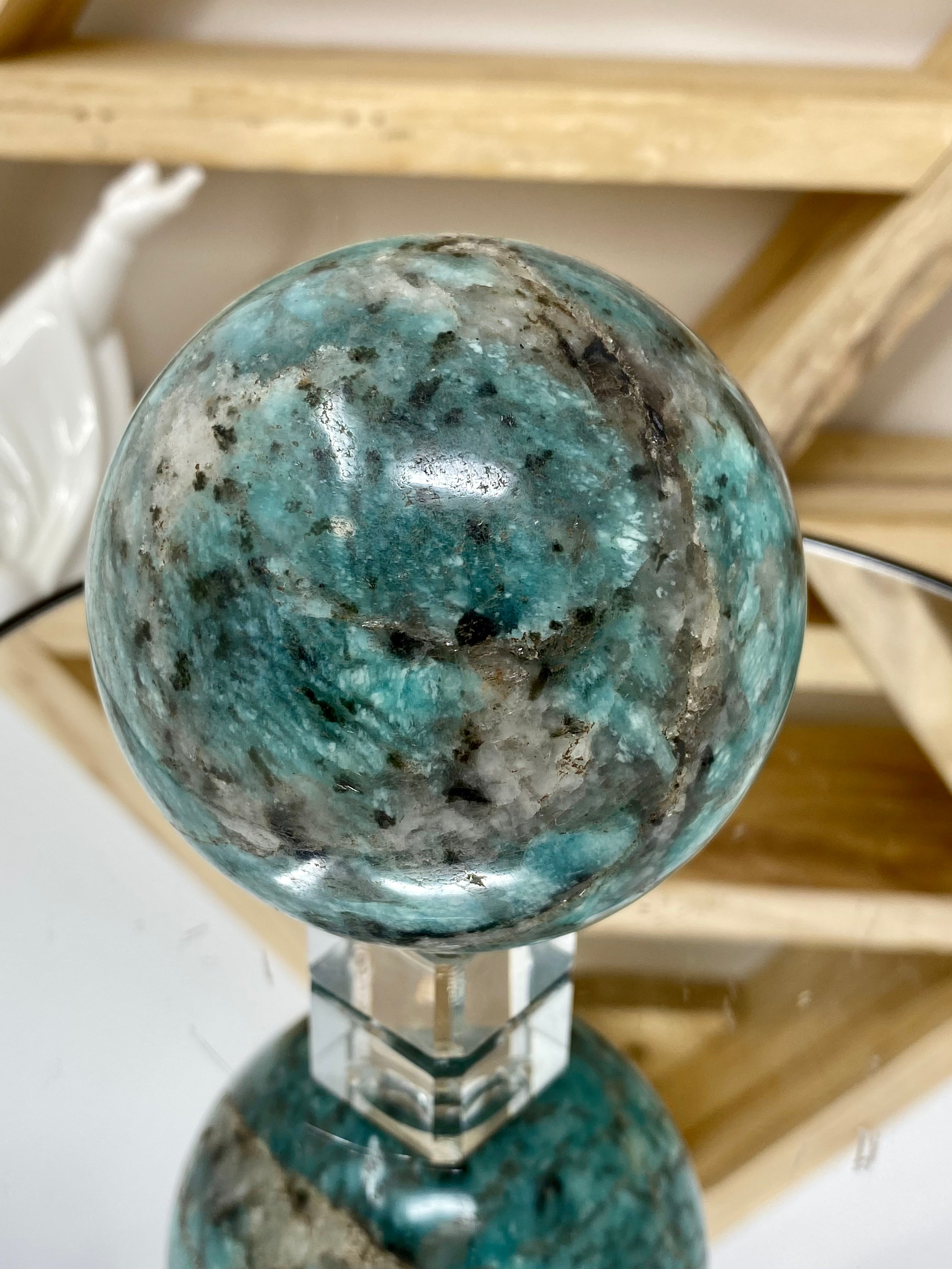 Amazonite w/ Smokey Quartz Sphere (AMWS 6)