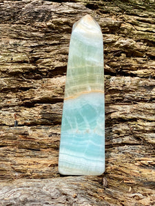 Pistachio/Caribbean Blue Calcite Tower